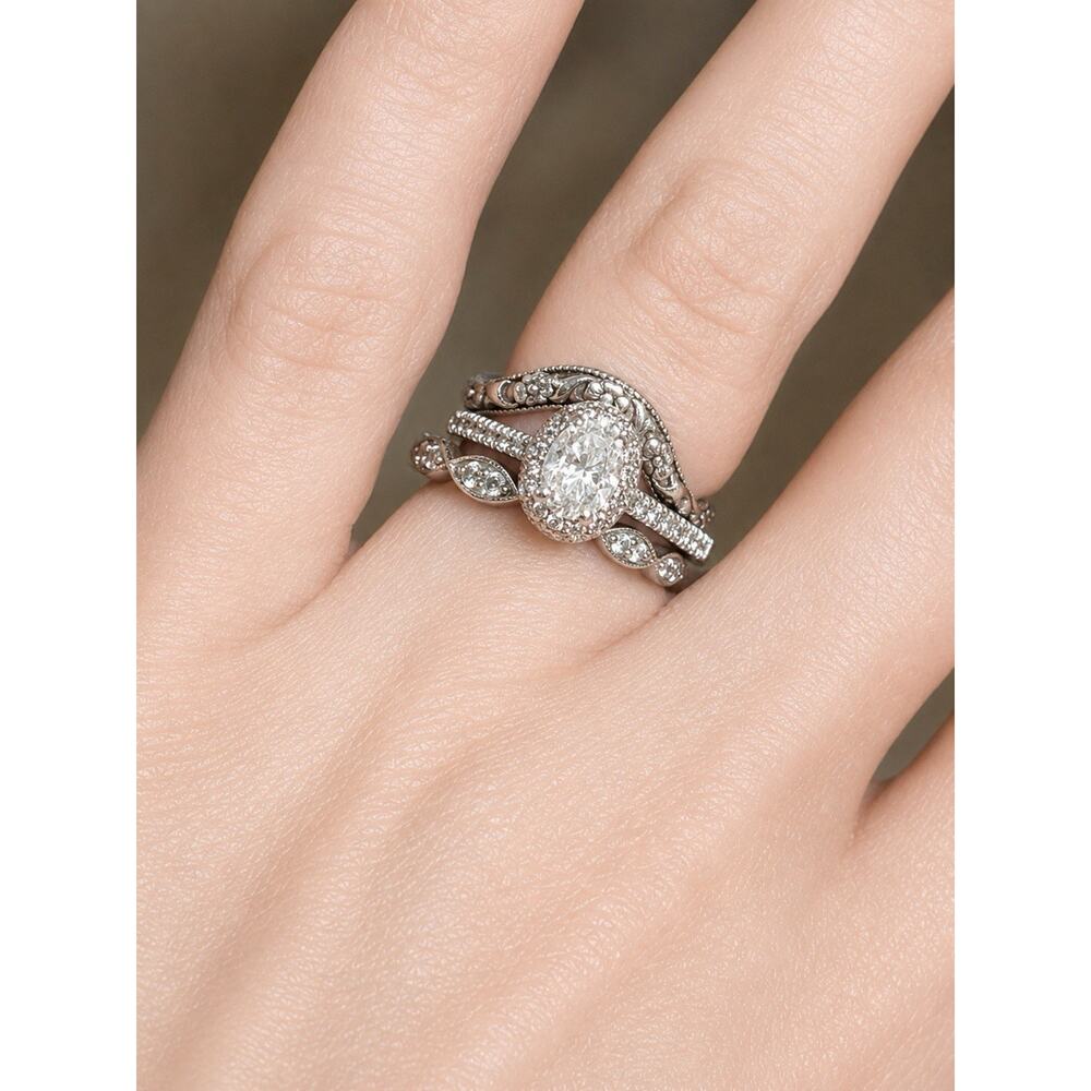 Sterling Silver Chevron Floral Ring Size 6 Curved V Band Wedding Stacker Boho - Picture 5 of 12